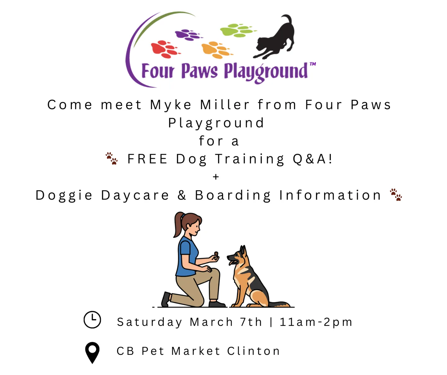 Image of Local Pet Event Meet the Trainer Event with Myke Miller Nearby
