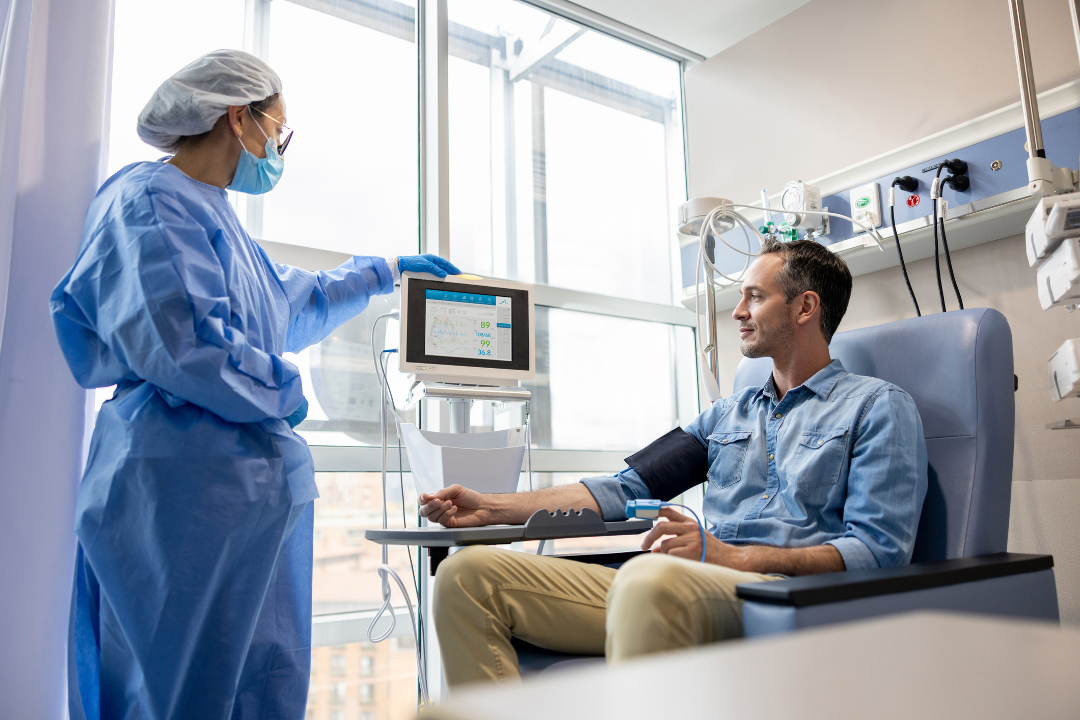 Man receiving chemotherapy