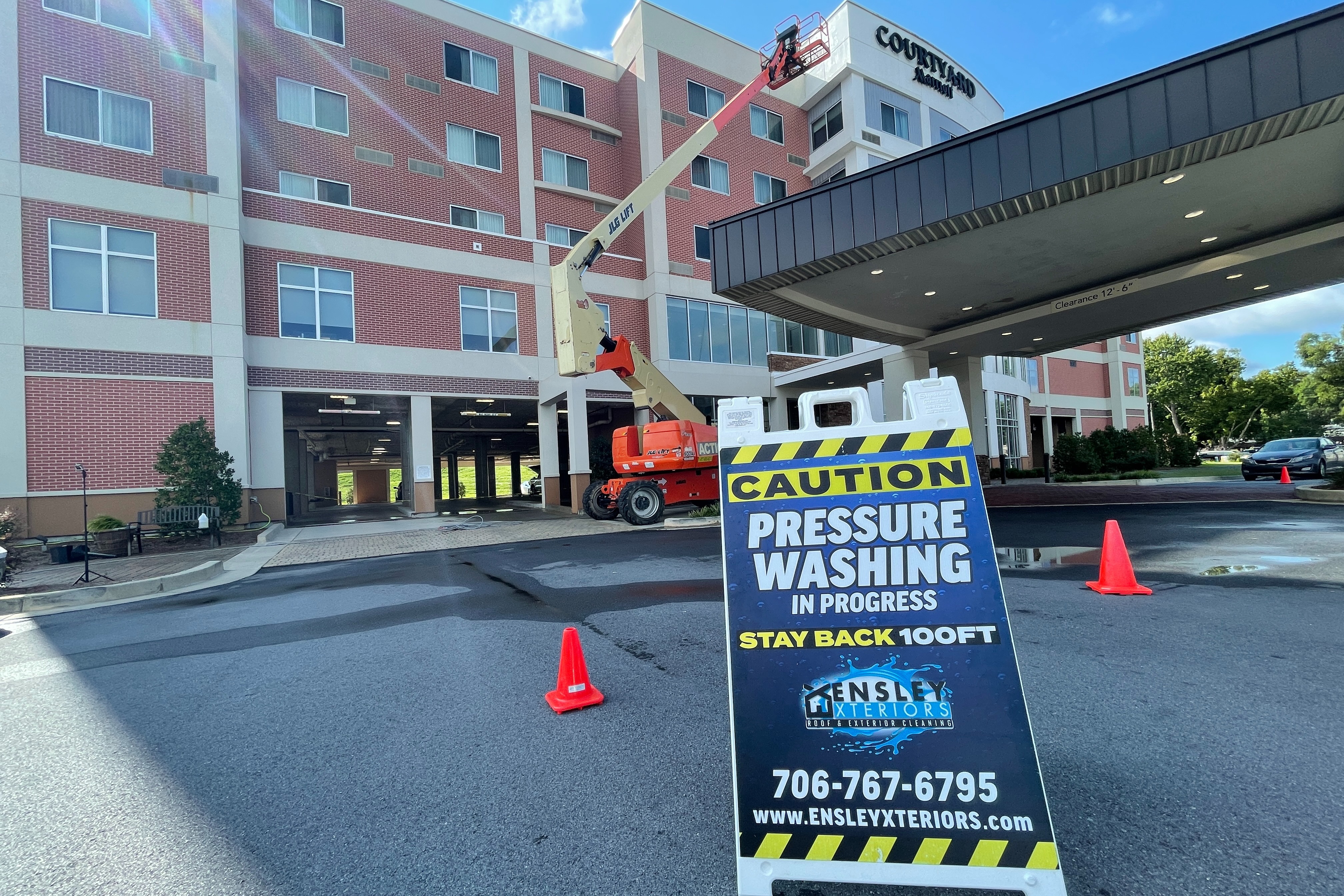 We provide EPA-compliant commercial washing and concrete sanitation with strict runoff protocols to keep your business running smoothly.