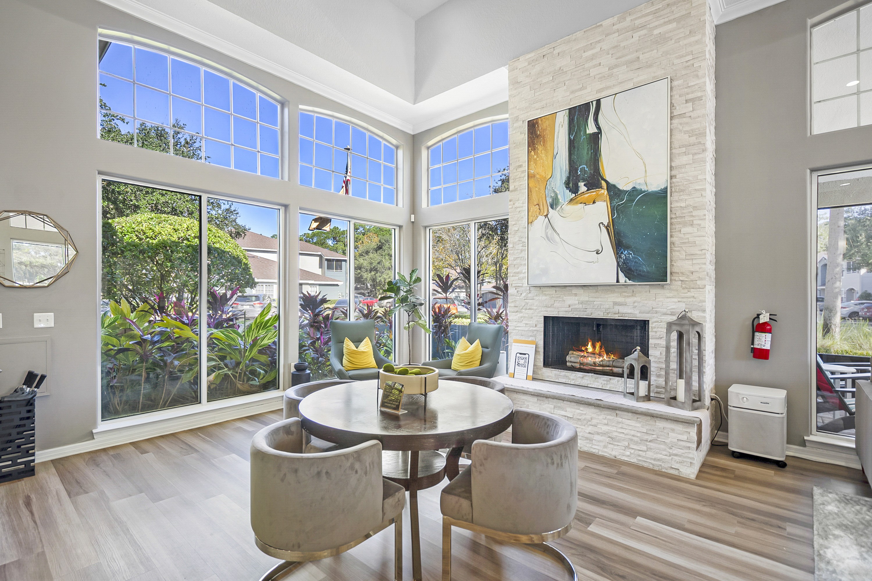 Living Area With Fireplace