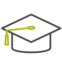 Graduation cap icon.