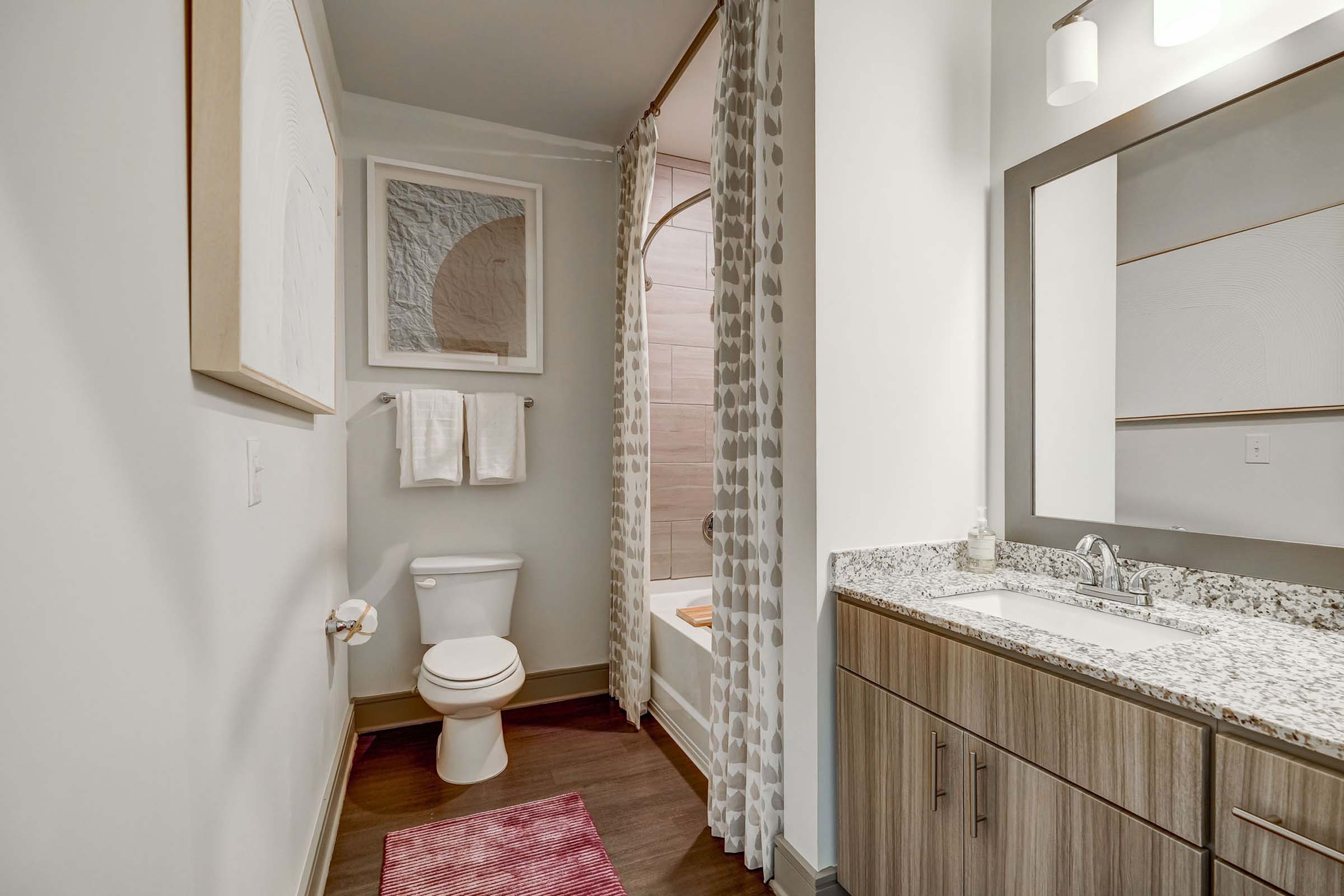 Secondary bathroom at Camden Alpharetta apartments in Alpharetta, GA