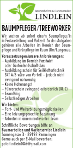 Peter Lindlein Baumarbeiten & Gartenservice Lindlein, Sonnengasse 3 in Rammingen