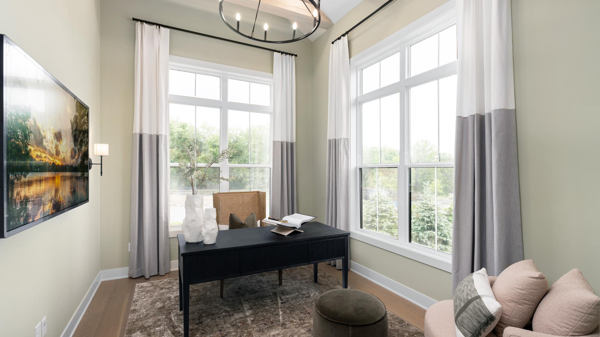 First-floor flex room can be used as a home office 