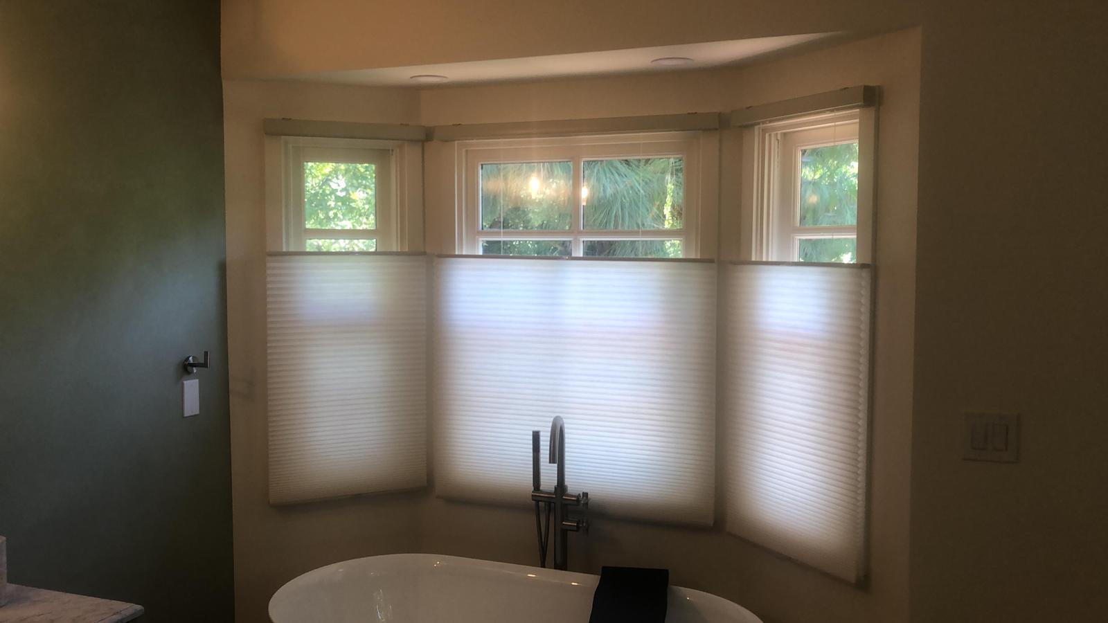 Cellular shades are a safe, cordless choice for families with children. Also available with motorization for those hard to reach windows.
