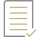 Check marked document icon.