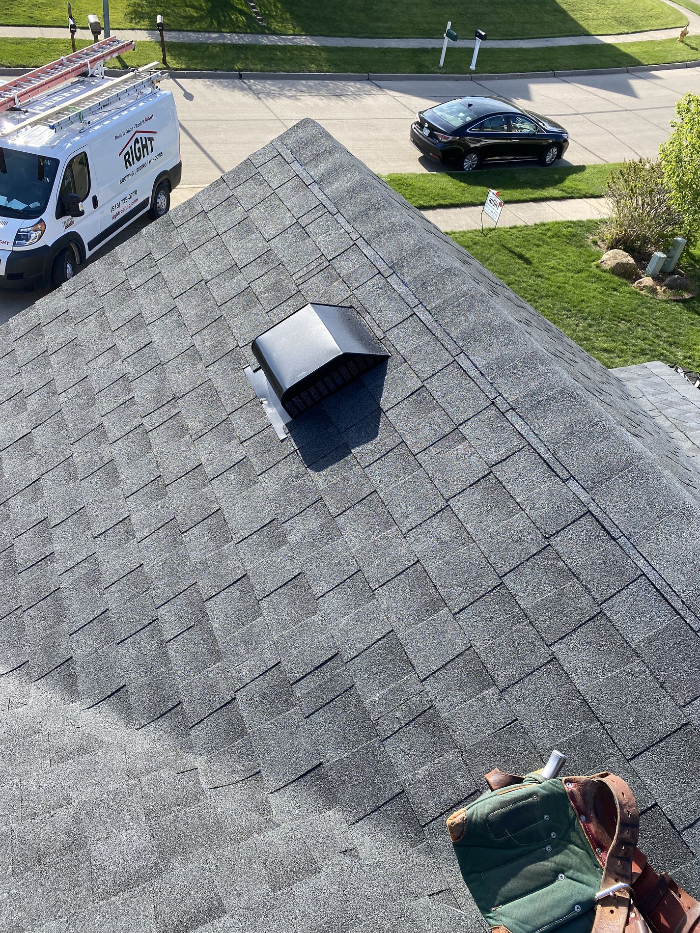 Re-Roof in Urbandale with GAF HDZ Timberline Shingles in the color charcoal