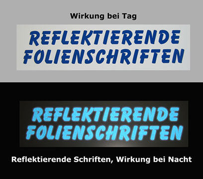 Folienschriften reflektierend - Bergemann Beschriftungen München