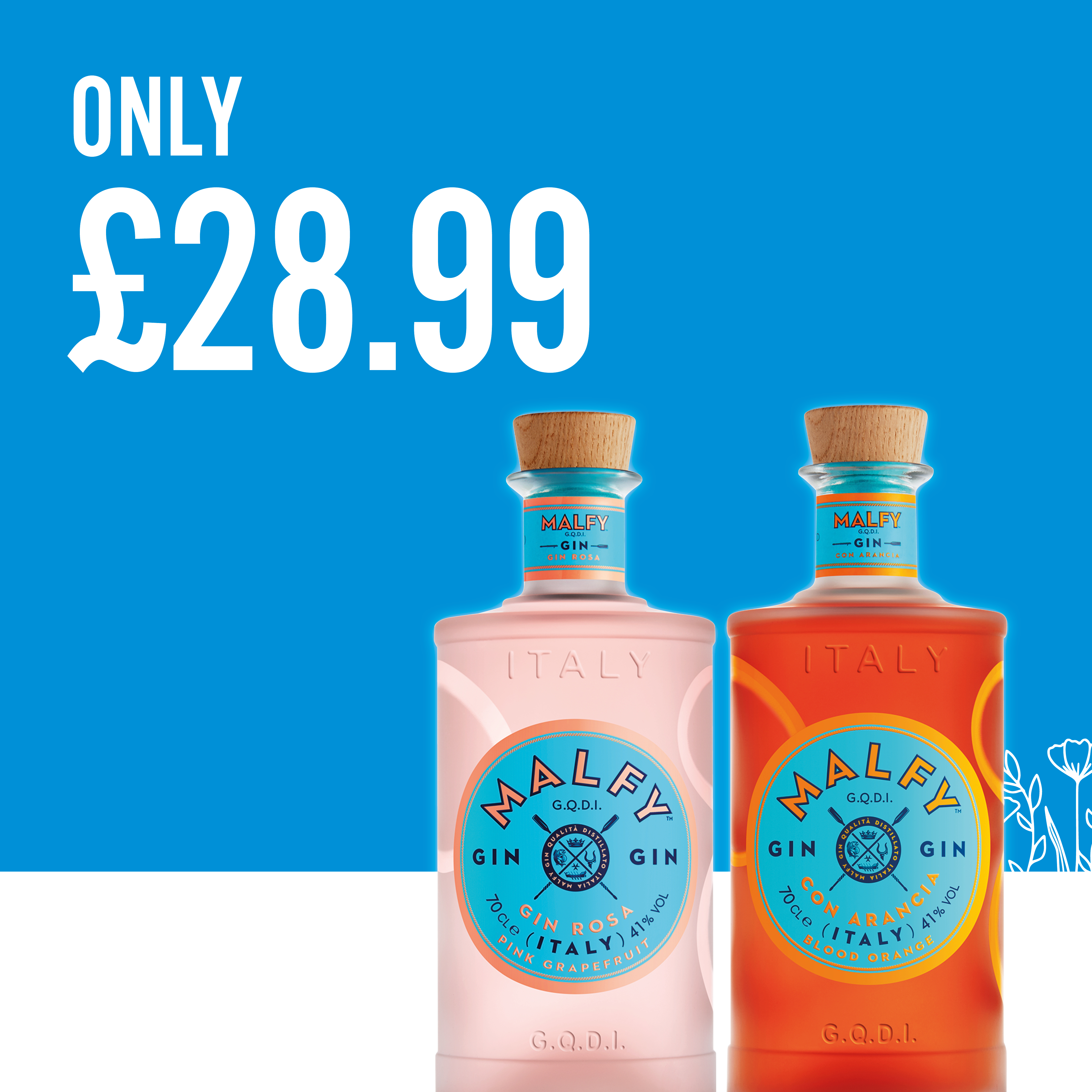 &pound;28.99 each on malfy gins
