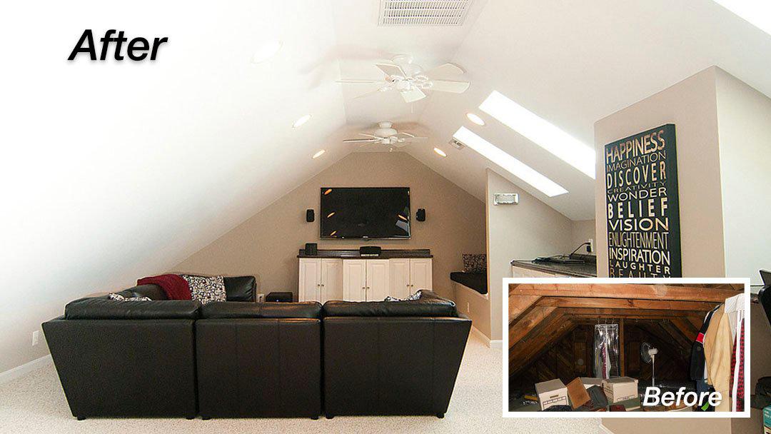 Attic Remodeling Before and After