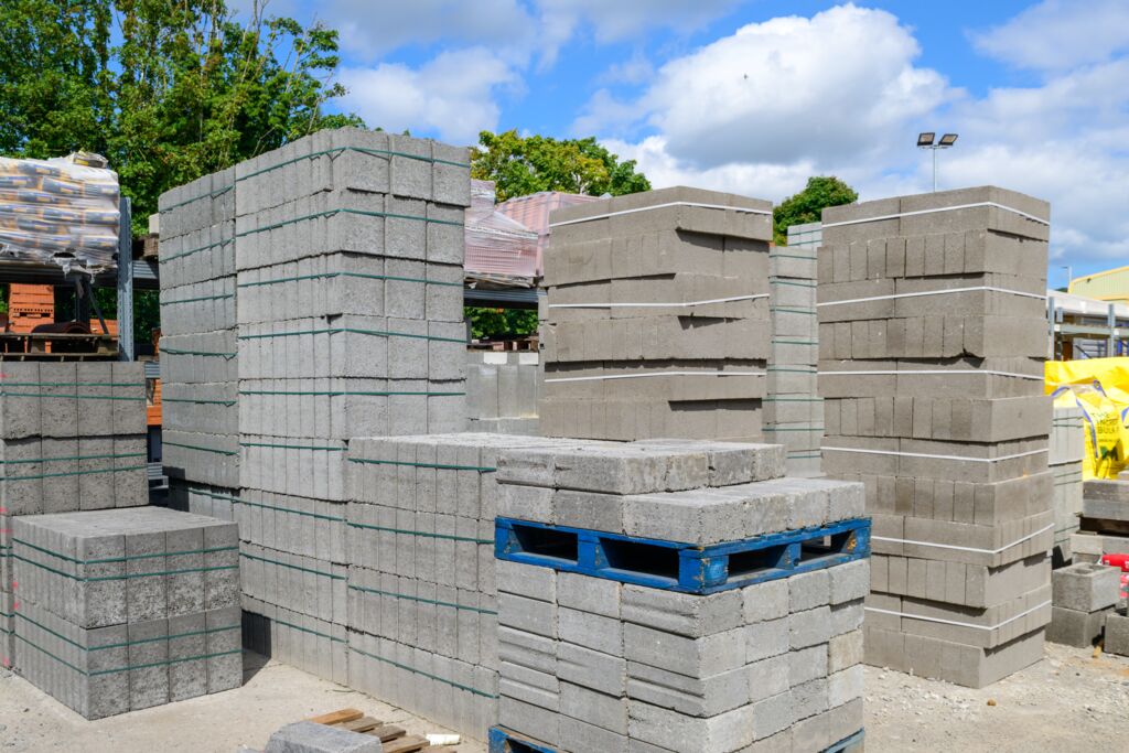 Image of concrete blocks in storage