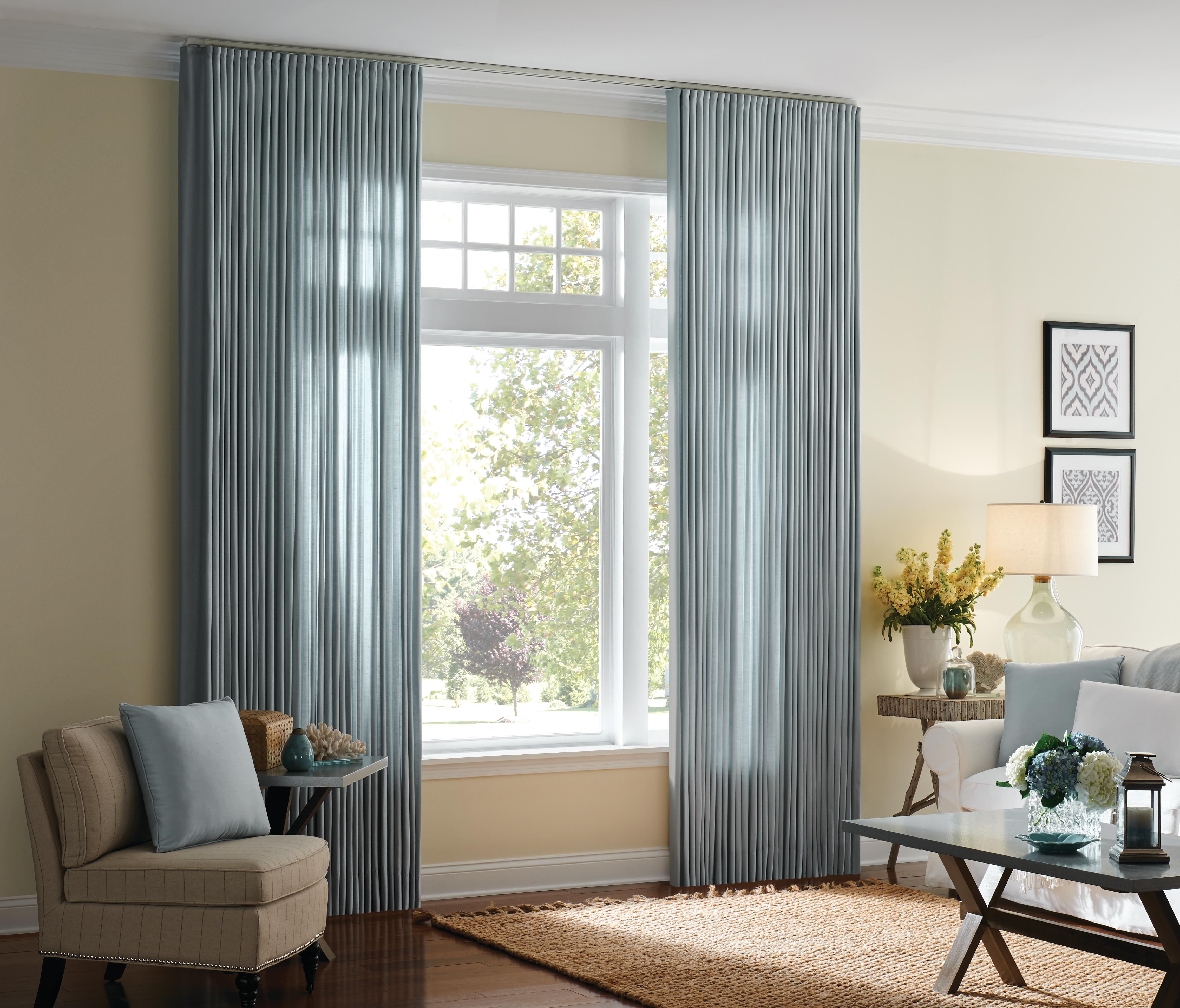 Budget Blinds of Waterloo in Waterloo: #draperypanels are available in a variety of fashionable fabrics with varying opacities for creating softer natural light.