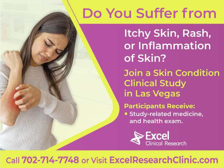 Join a clinical research study in Las Vegas. We are now conducting research studies for the following conditions: Skin Conditions, COVID-19, Diabetes, Hot Flash, and many more.