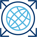 Expanding globe icon.