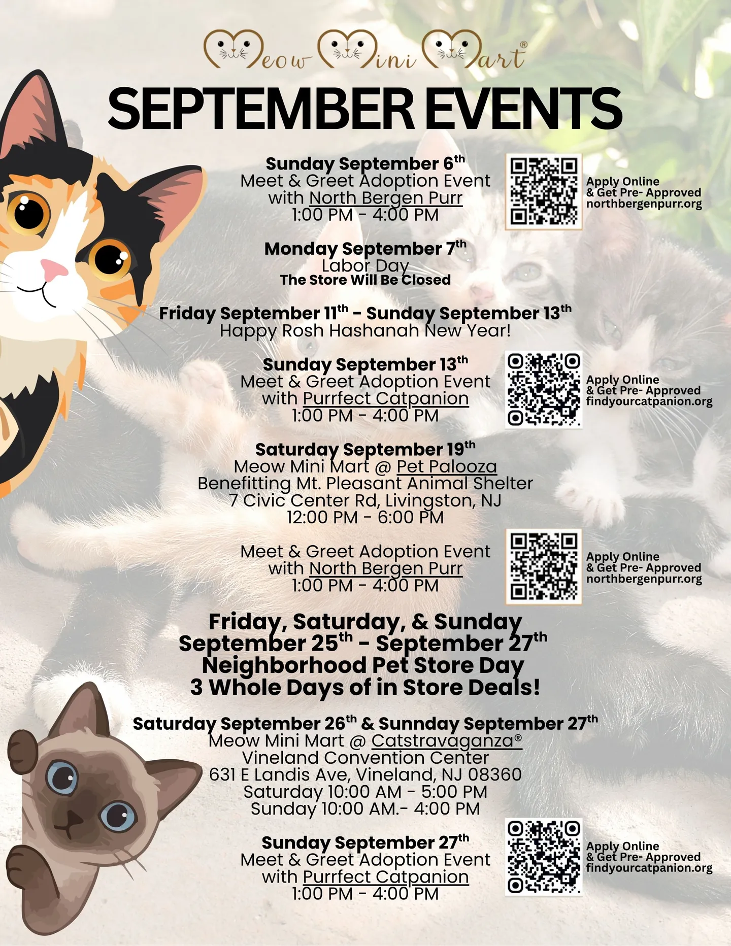 Image of Local Pet Event Meow Mini Mart September Events! Nearby