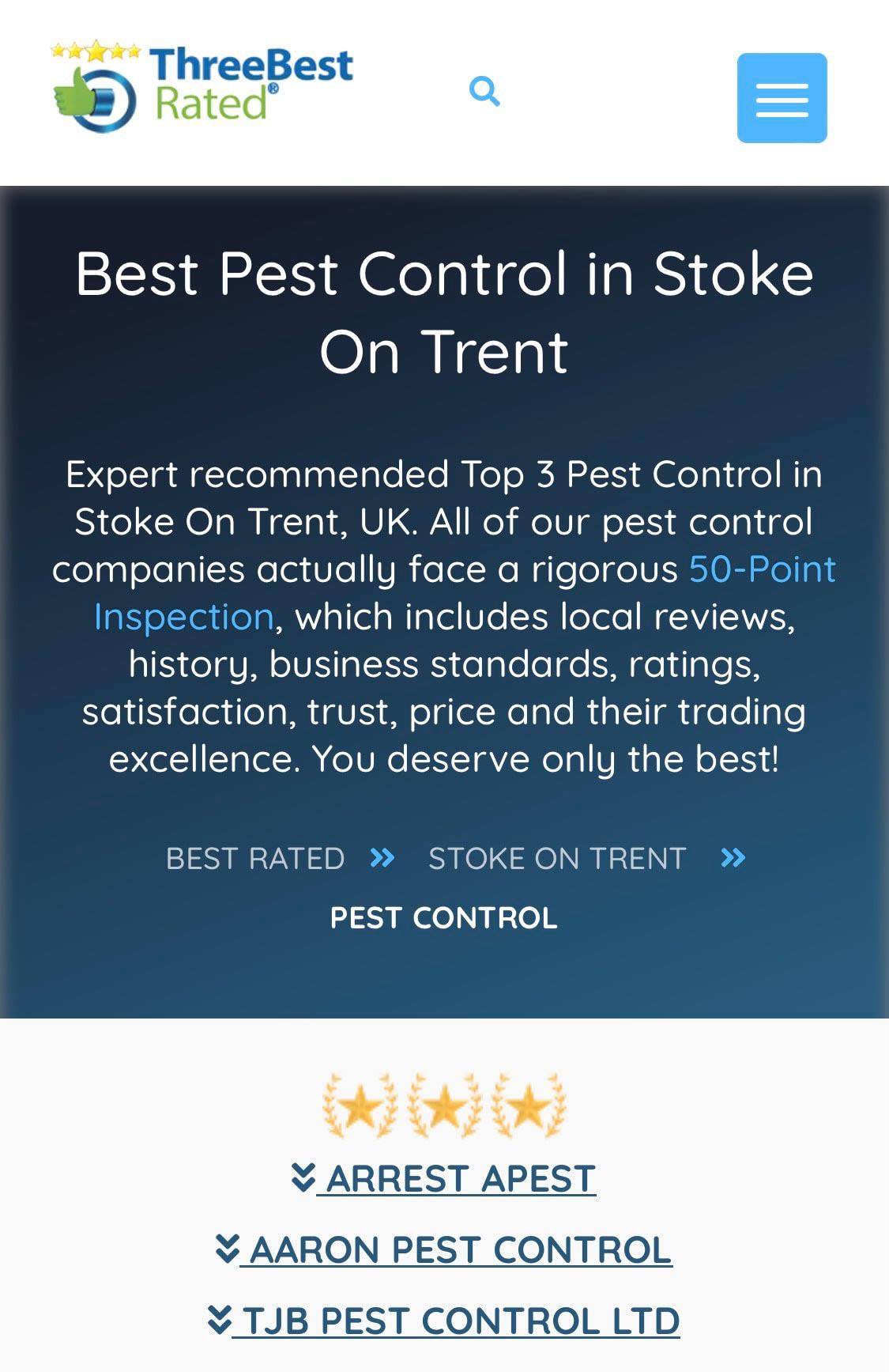 Aaron Pest Control Stoke-On-Trent 01782 310095
