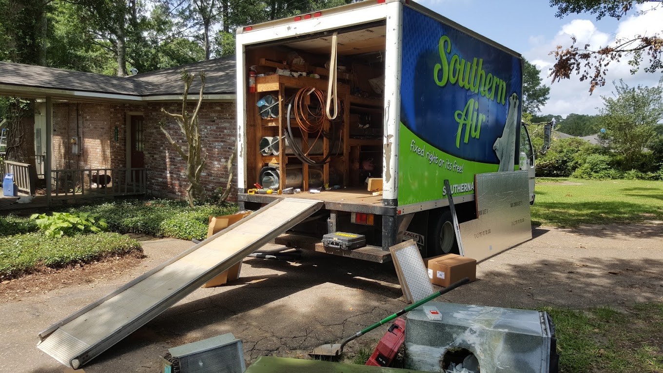 Southern Air Heating, Cooling & Plumbing work truck