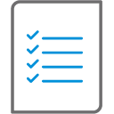 Completed checklist icon.