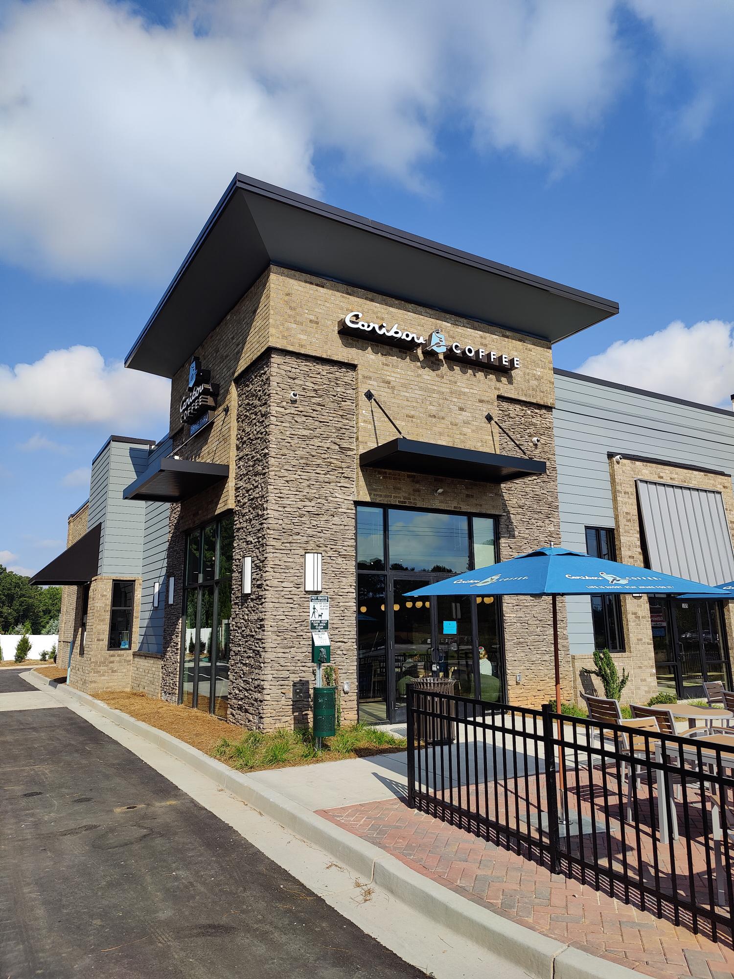 Storefront of the Caribou Coffee at 580 Peachtree Parkway in Cumming