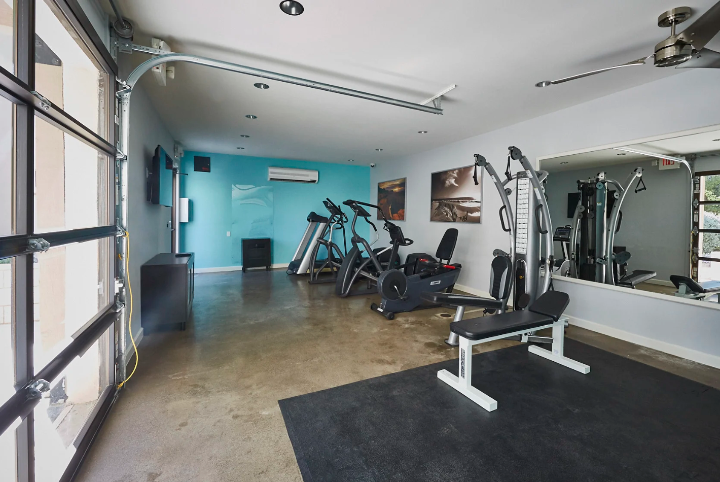 Resident Gym Area with Cardio Equipment and Weight Equipment