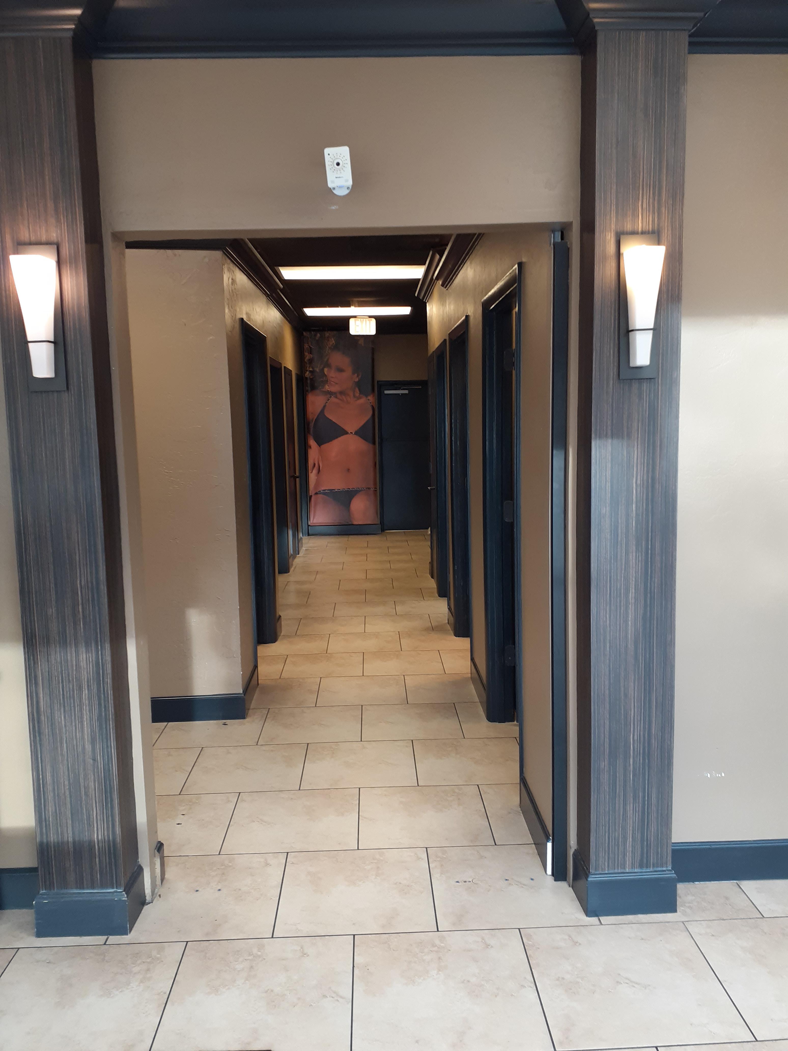 Zoom Tan hallway leading to tanning rooms in Tampa, FL