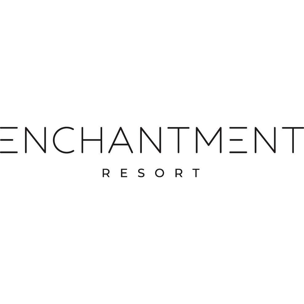 Enchantment Resort logo in black font Enchantment Resort Sedona (928)282-2900