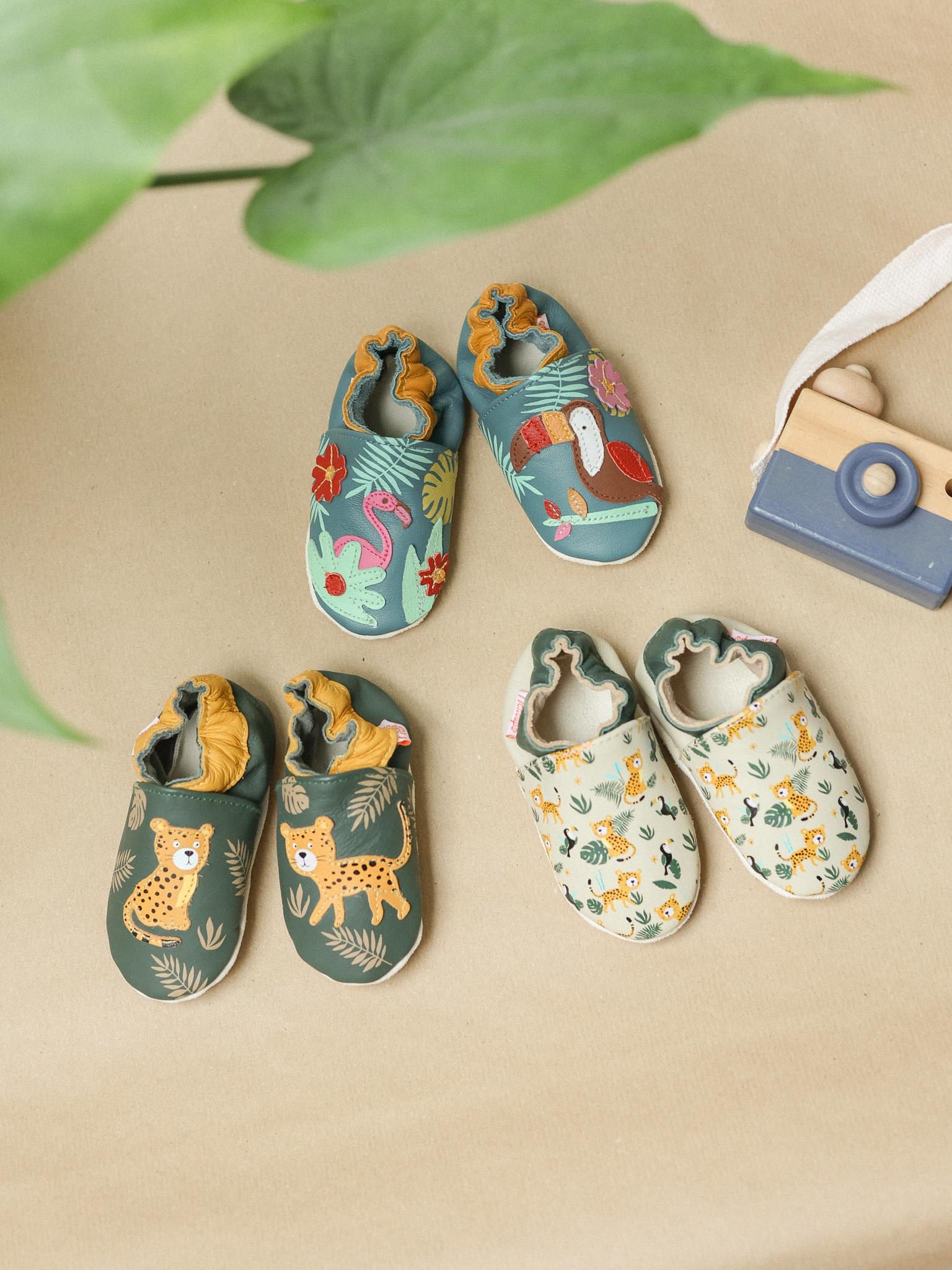 Collection de chaussons en cuir souple