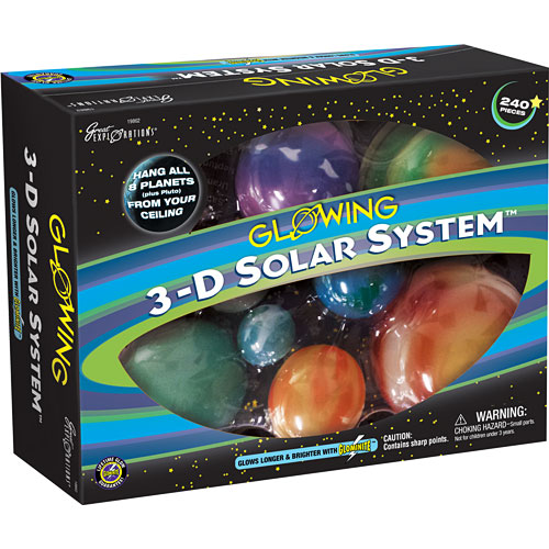 Explore the wonders of space with the 3-D Glowing Solar System kit at Thinker Toys & Thinker Things. 