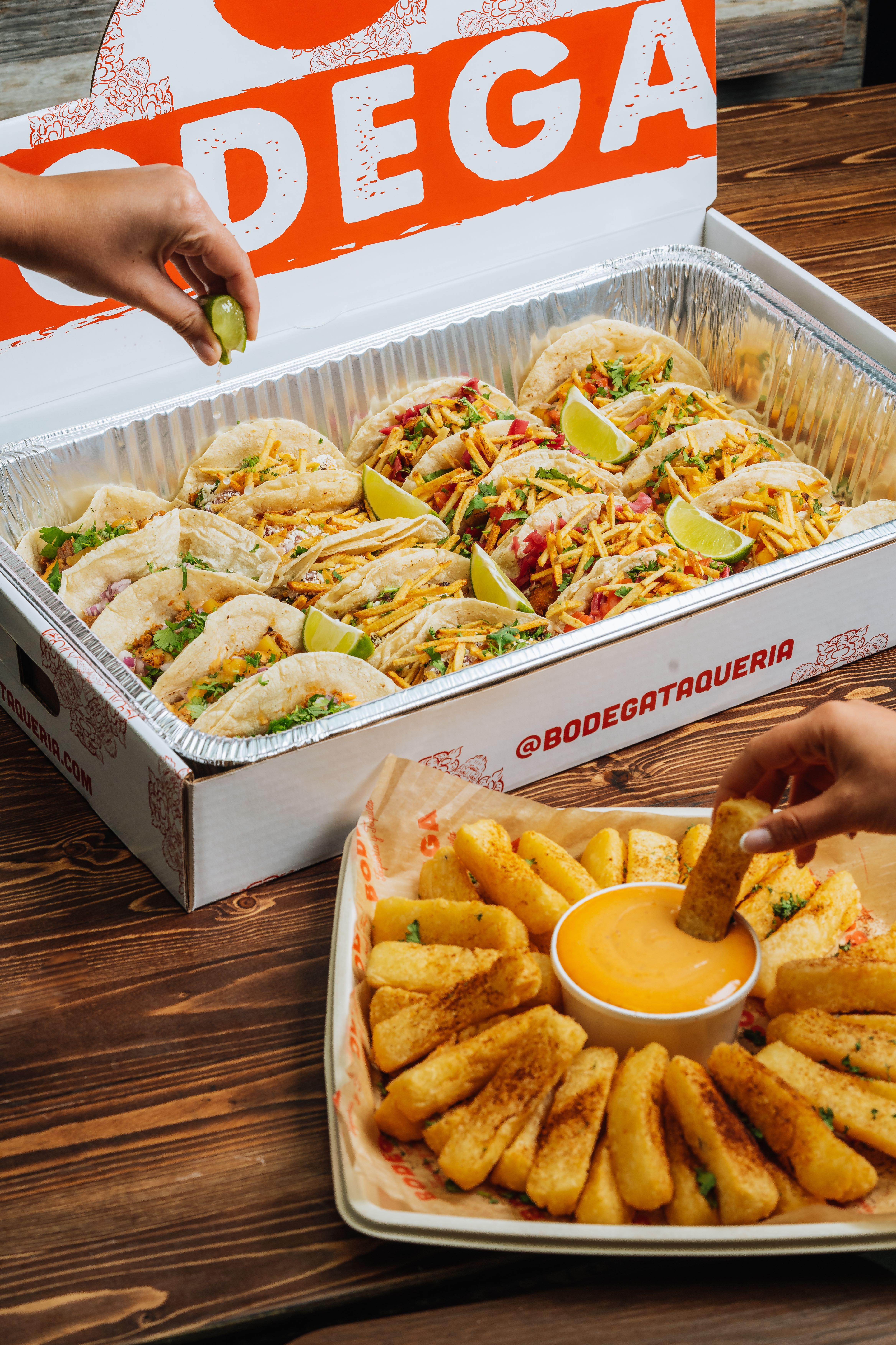 Taco Tray and Yuca Tray from Bodega Taqueria