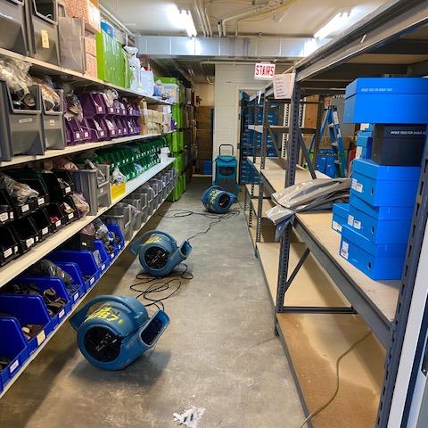Water damage restoration in a commercial business