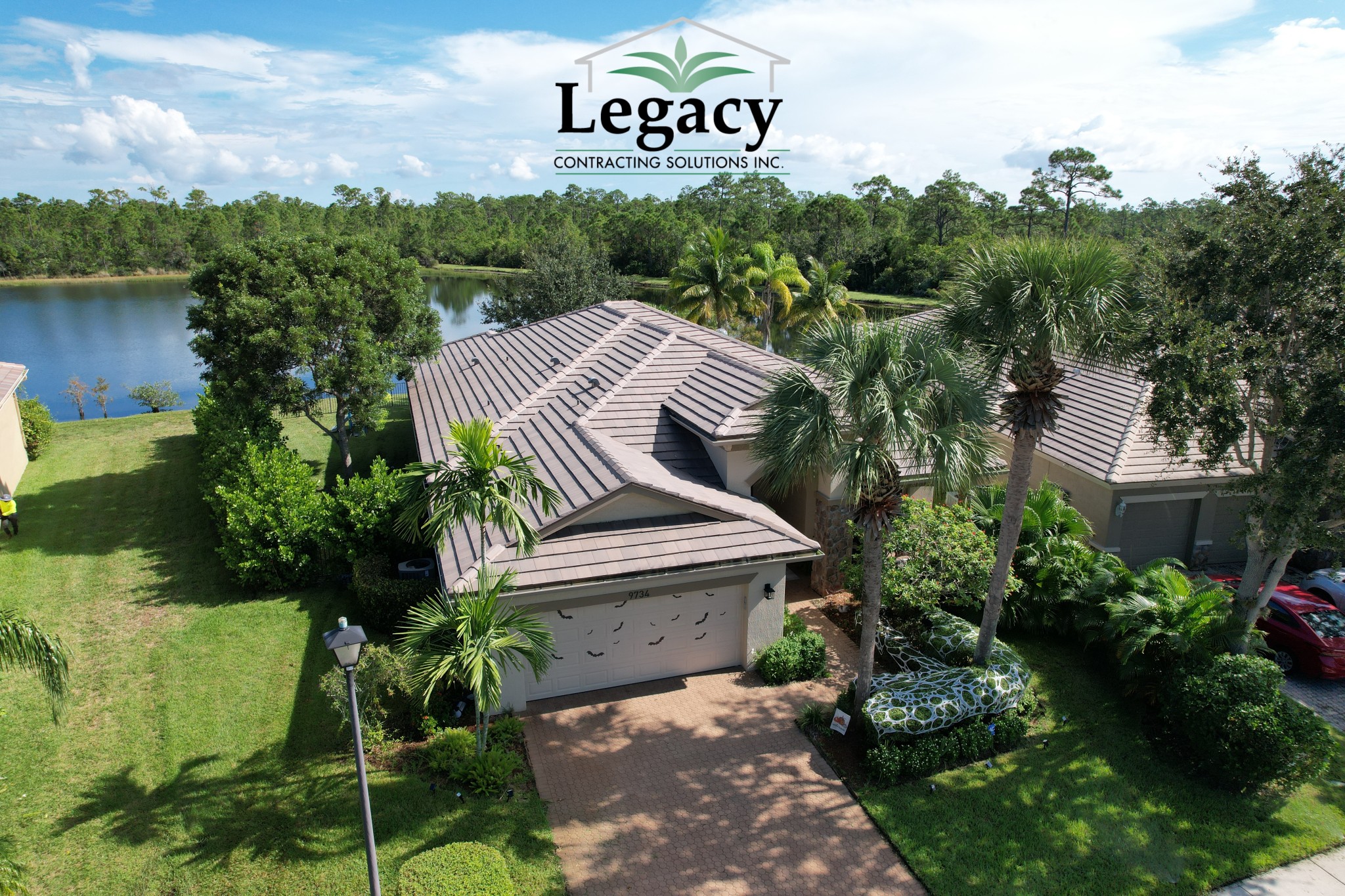 We replaced this roof with a flat tile from Eagle. This tile color is called Brown Gray Range.