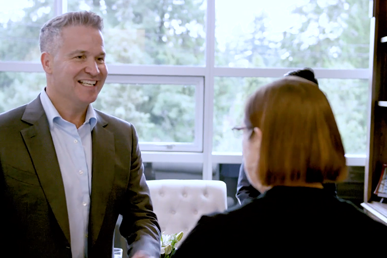Brian Eydt with clients.