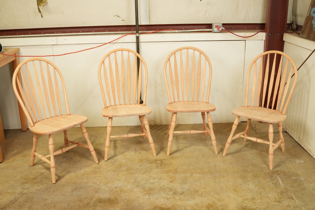 Bow Back Dining Chairs Stripped - Before