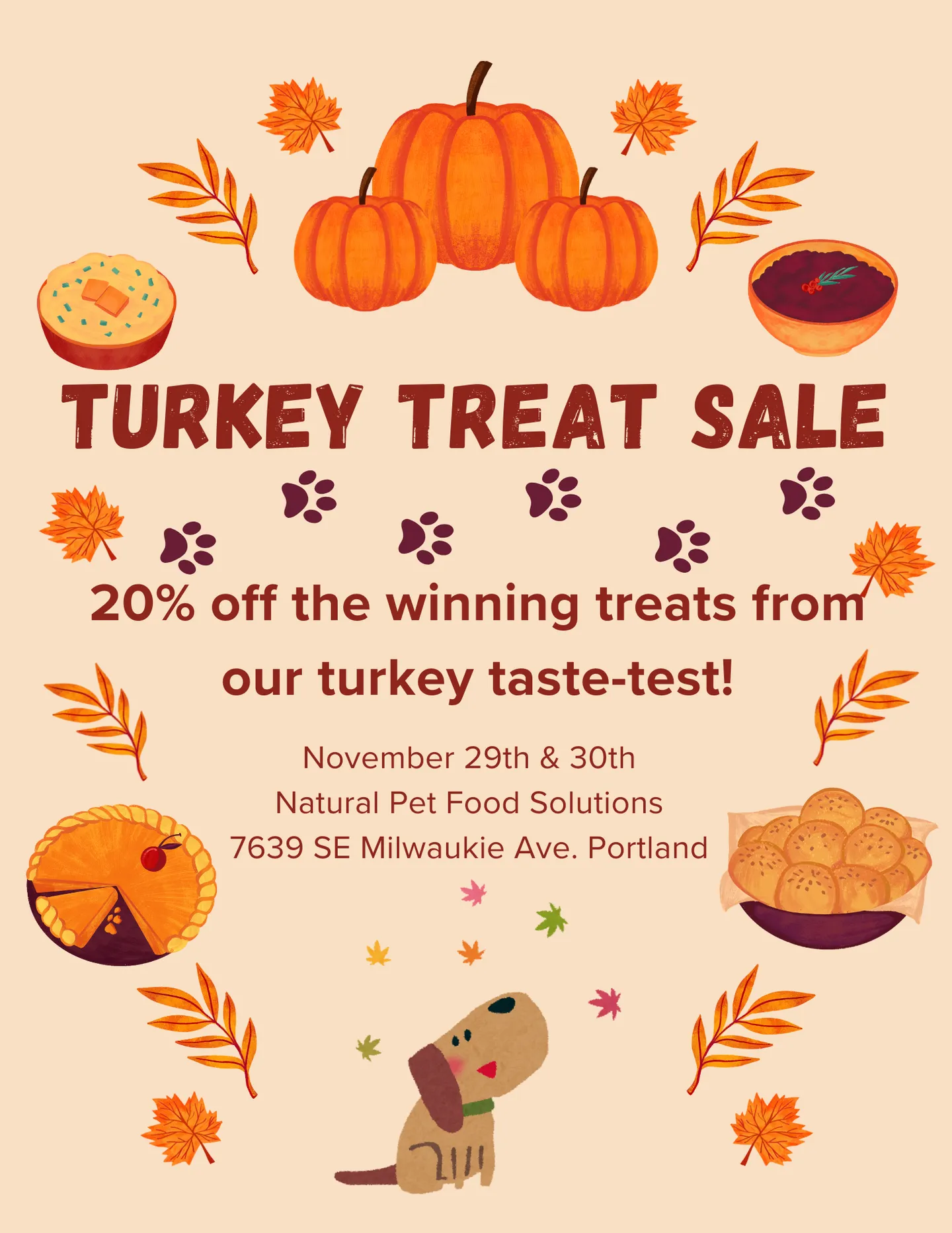 Image of Local Pet Event Turkey Treat Sale! Nearby