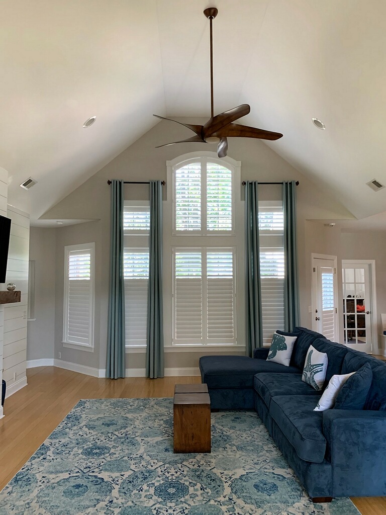 Elevating window fashion to an art form in Jacksonville, North Carolina! Our Manual and Motorized PureVu Shutters, combined with stunning drapery and custom metal hardware, transform your home into a masterpiece of style and functionality.