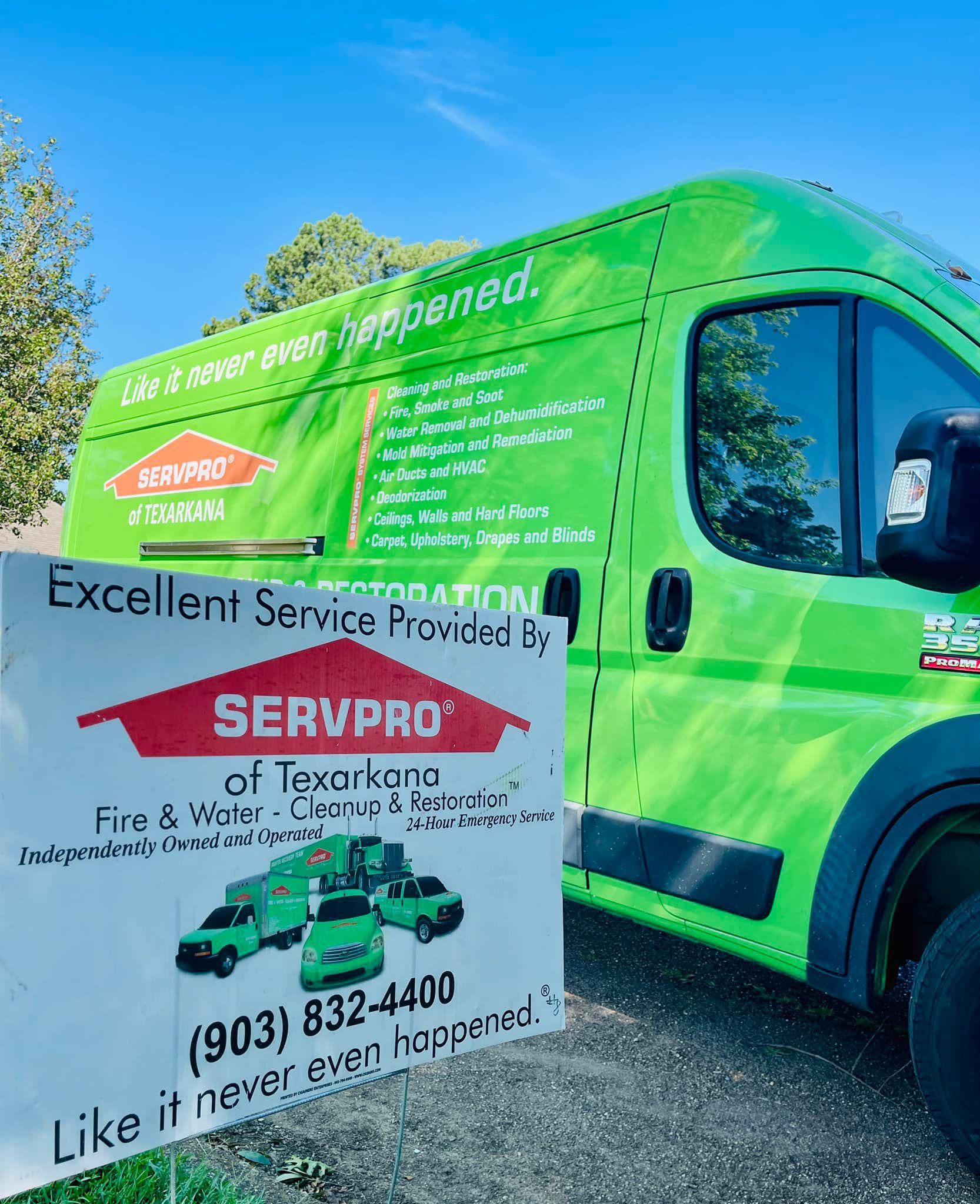 SERVPRO of Texarkana completing another water job