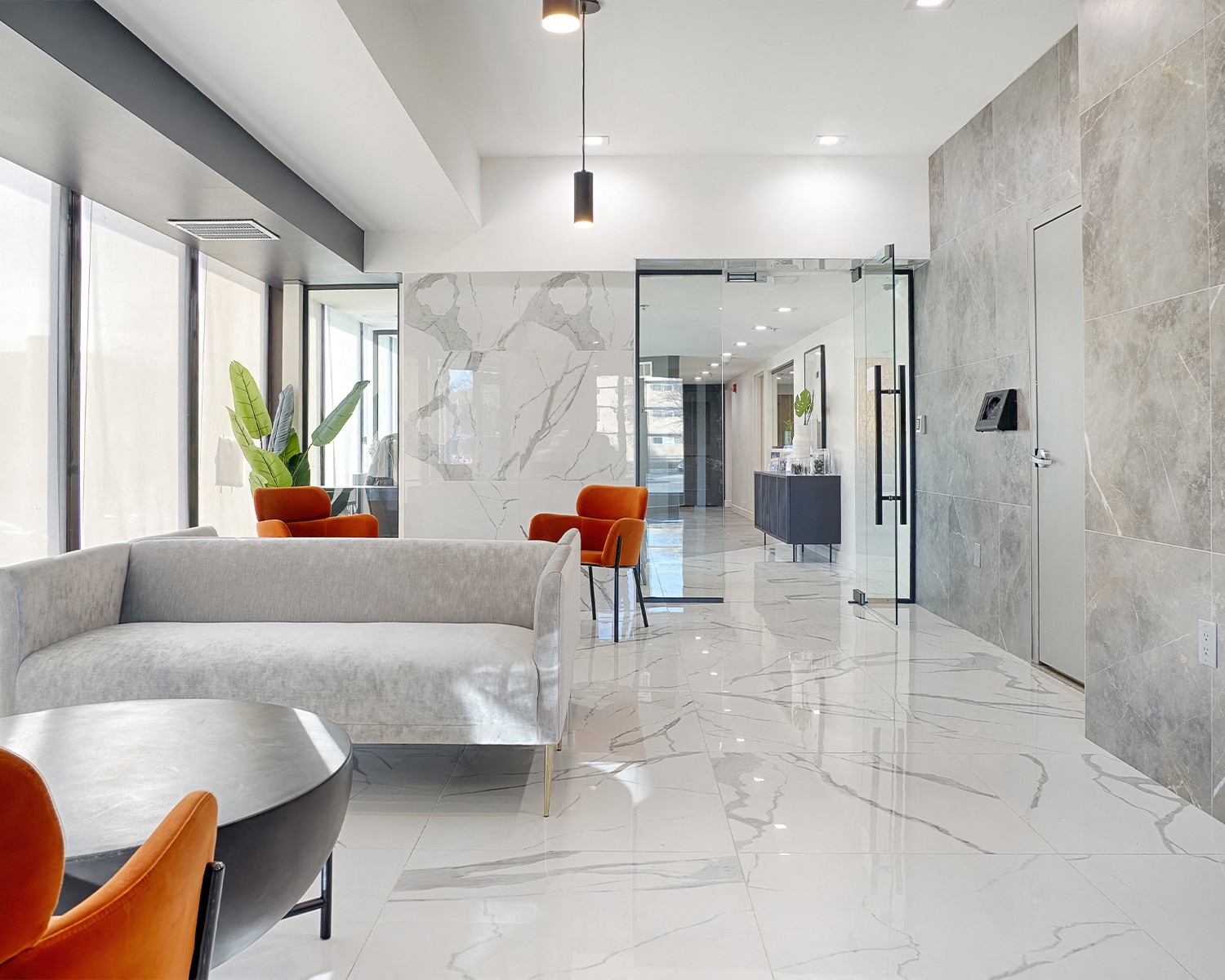 Lobby with couch