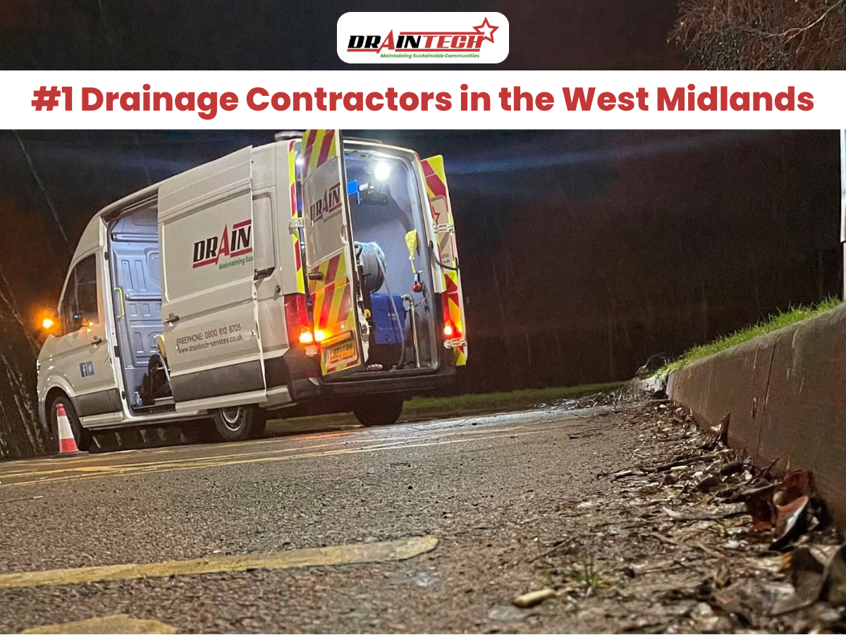 #1 Drainage Contractors in the West Midlands
Draintech Services (Midlands) Ltd stands as the leading name for expert drainage solutions across Birmingham, Coventry, Wolverhampton, and the wider West Midlands. With over 35 years of hands-on experience, we deliver high-quality drain repairs, CCTV drain surveys, and emergency drainage services for residential, commercial, and industrial clients.
Our fully trained engineers respond quickly to issues such as blocked drains, collapsed pipework, and urgent flooding, providing tailored and cost-effective solutions with minimal disruption. We use advanced diagnostic tools, including high-pressure jetting and CCTV camera inspections, to ensure every job is completed to the highest standard.
As a company committed to excellence, we hold a wide range of professional accreditations and memberships, including:
ISO 9001 (Quality Management)
ISO 14001 (Environmental Management)
ISO 45001 (Health & Safety Management)
Constructionline Gold Member
CHAS Accredited Contractor
SafeContractor Approved
Member of the National Association of Drainage Contractors (N.A.D.C.)
Future Water Association Member
TrustATrader Verified
These recognitions reflect our dedication to health and safety, environmental care, quality assurance, and continuous improvement.
Whether you're a homeowner, property manager, or business owner, Draintech is your trusted partner for dependable drainage solutions across the West Midlands.