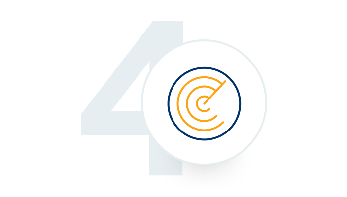 Number 4 icon overlayed with a radar icon.