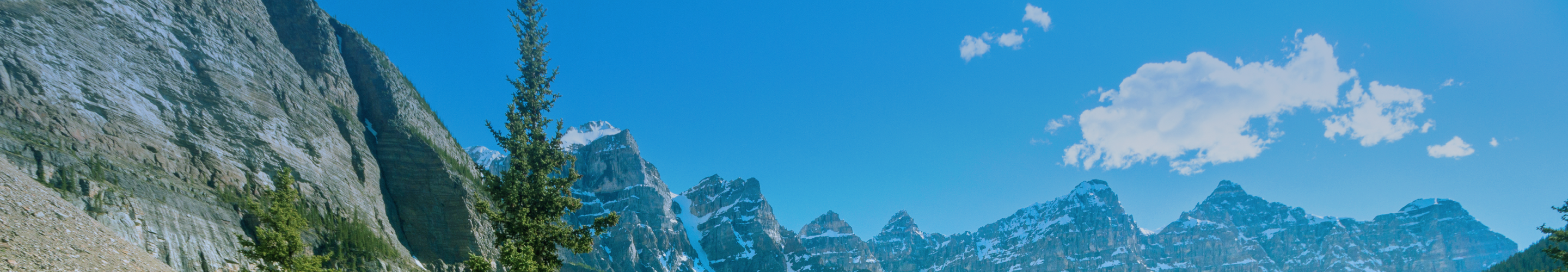 The mountains surrounding Moraine Lake at Banff National Park, Alberta.