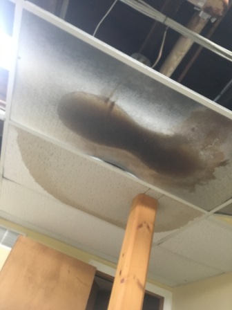 Ceiling damage due to a water loss in a commercial building!