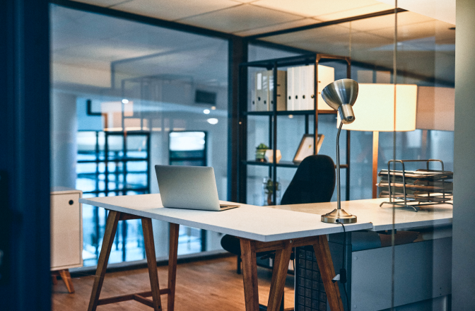 A beautiful office setting.