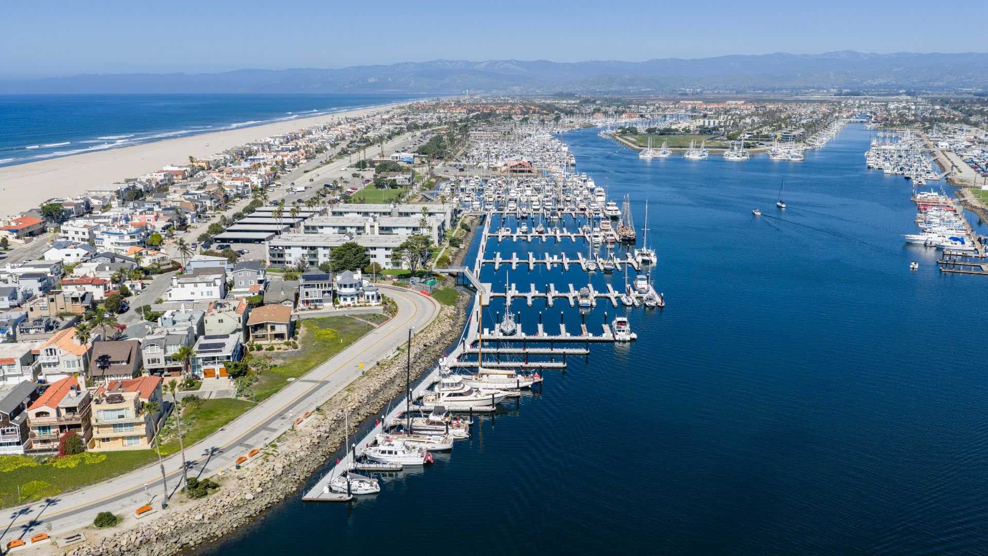 Bahia Marina, Channel Islands Harbor, CA. Drone photos of the new marina rebuild.
