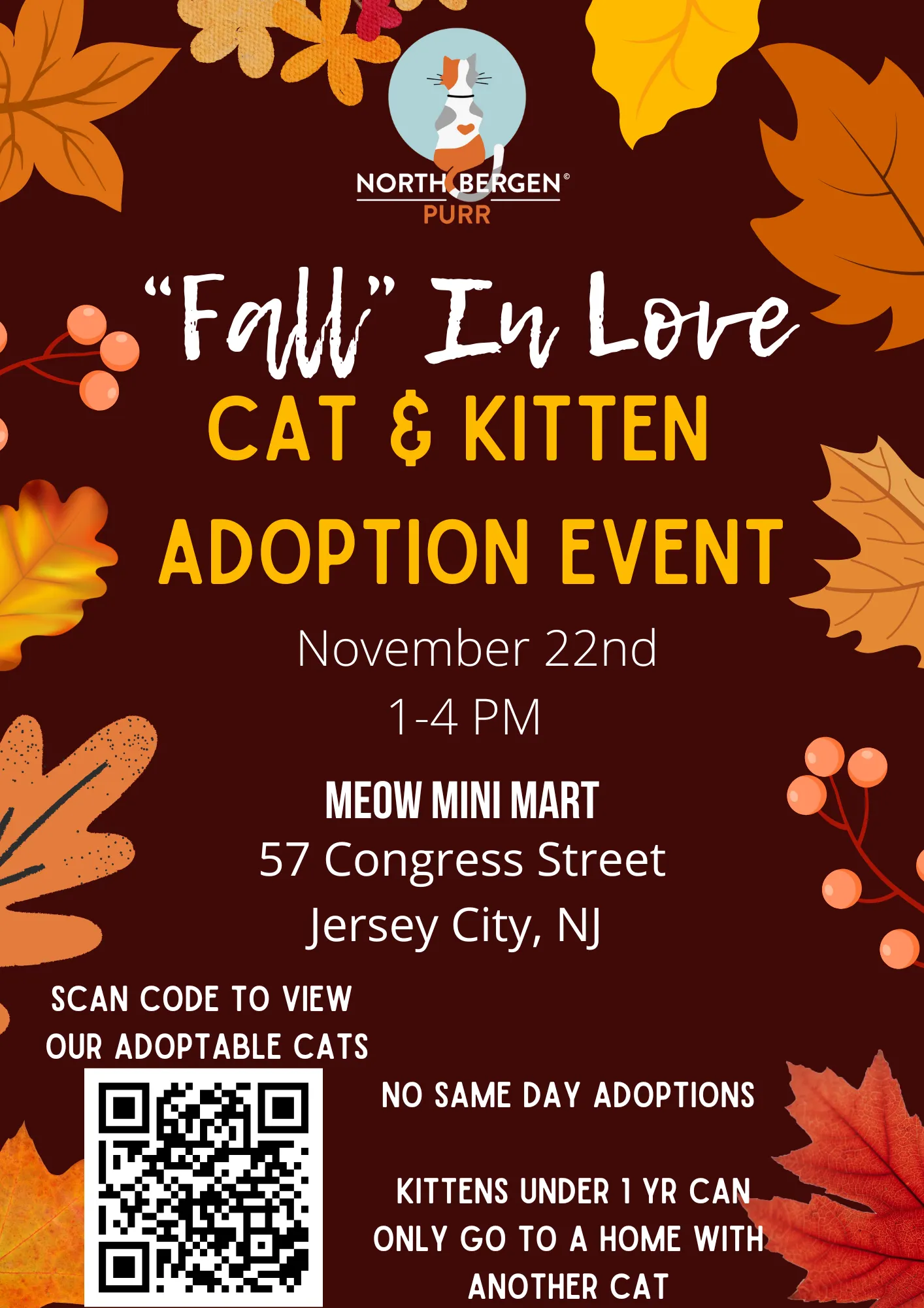 Image of Local Pet Event Adoption Event with North Bergen Purr Nearby