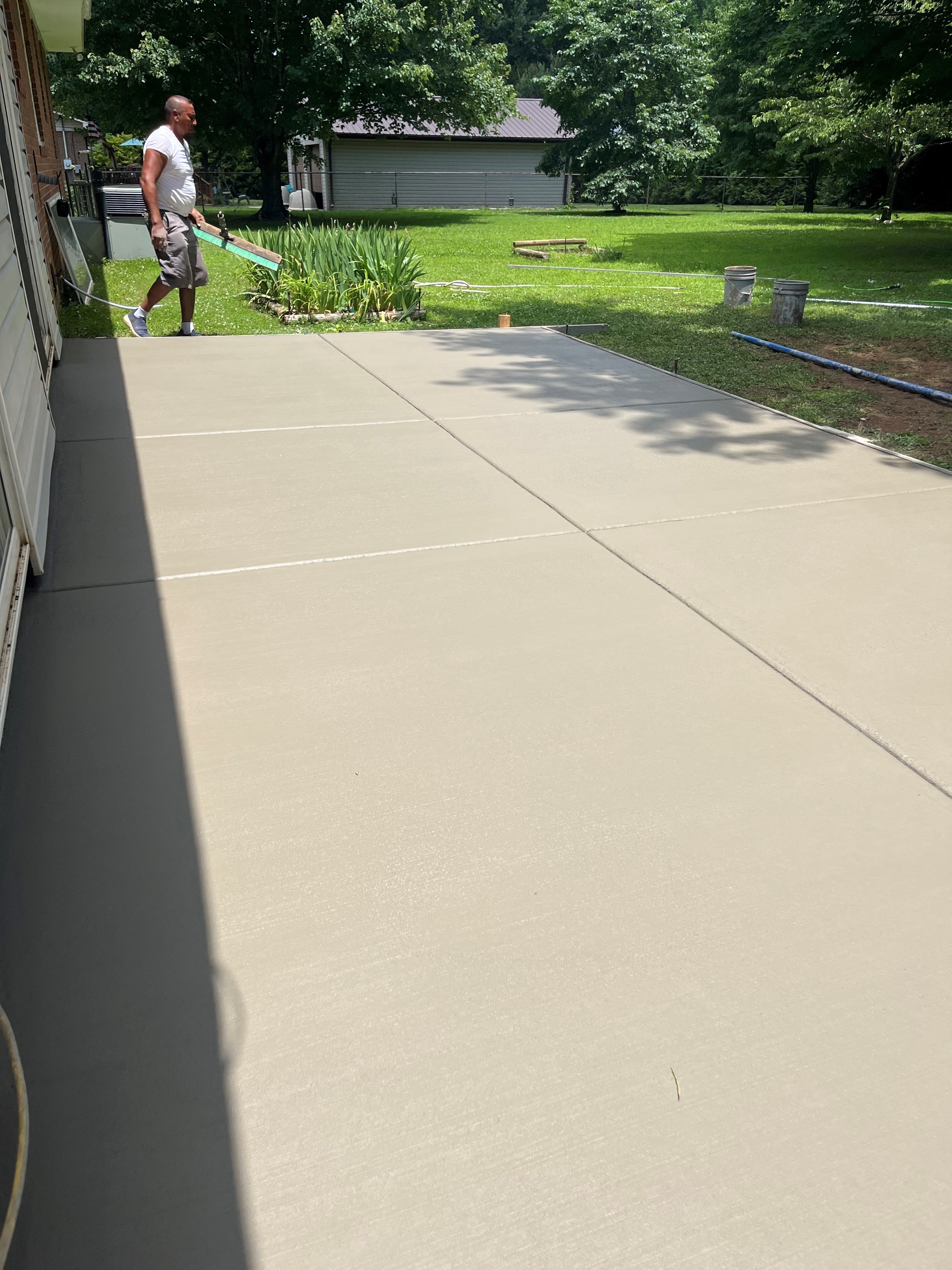 Outdoor concrete patio