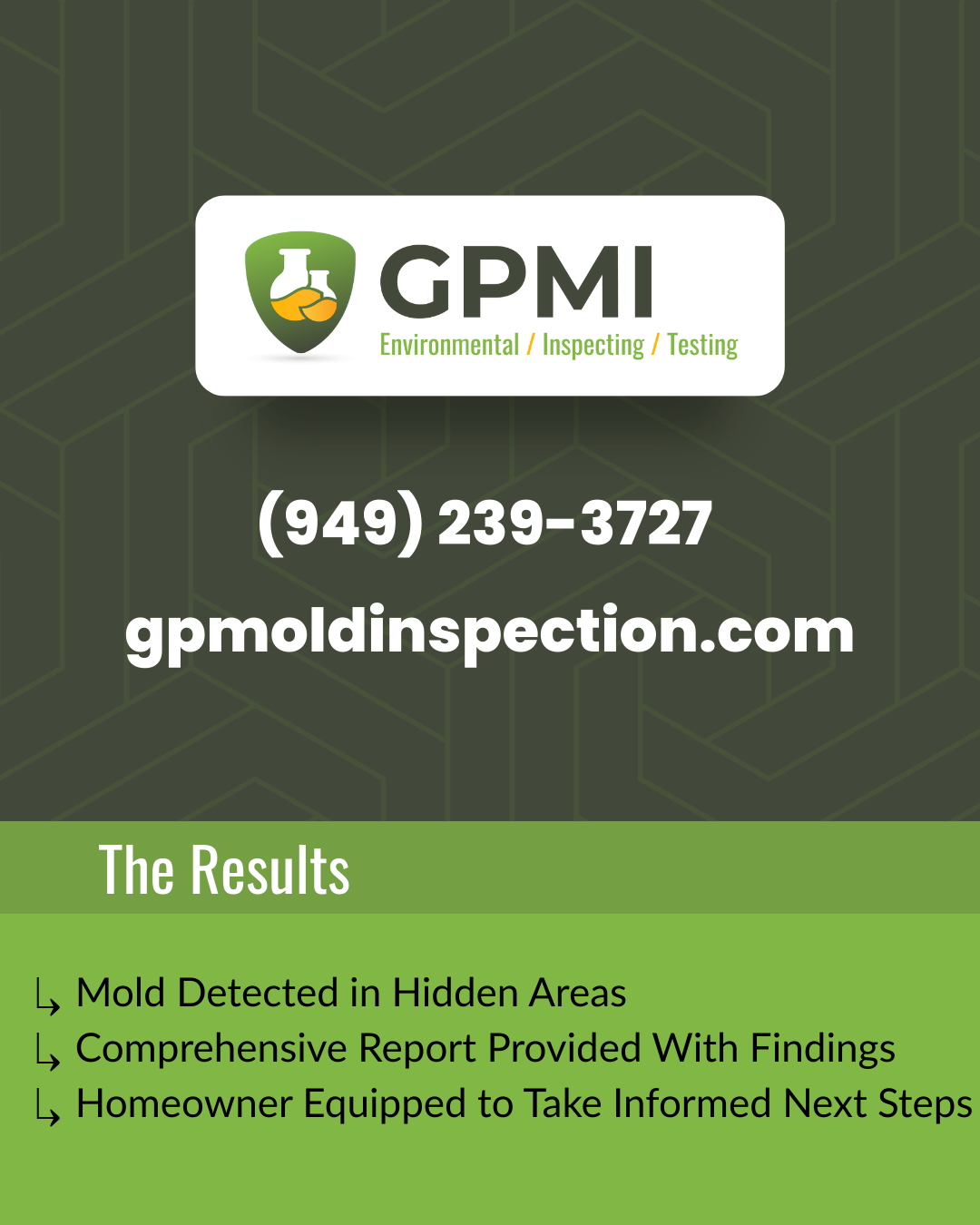 GPMI branded service image promoting mold, moisture, and environmental inspection services.