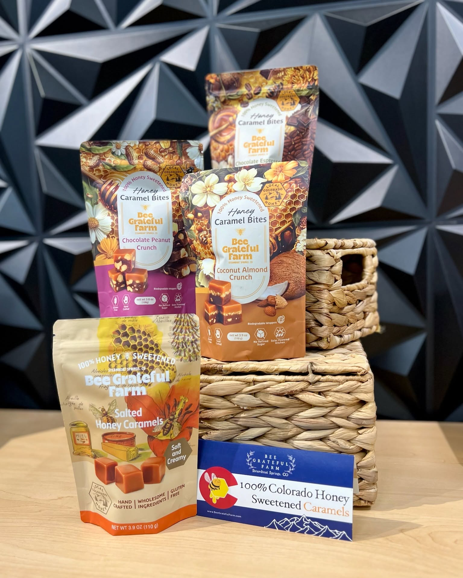 Discover honey-sweetened caramel treats from Bee Grateful Farm at The Localist in Loveland, Colorado. Get a bag for a thoughtful gift or a sweet afternoon pick-me-up while supporting local makers now!
