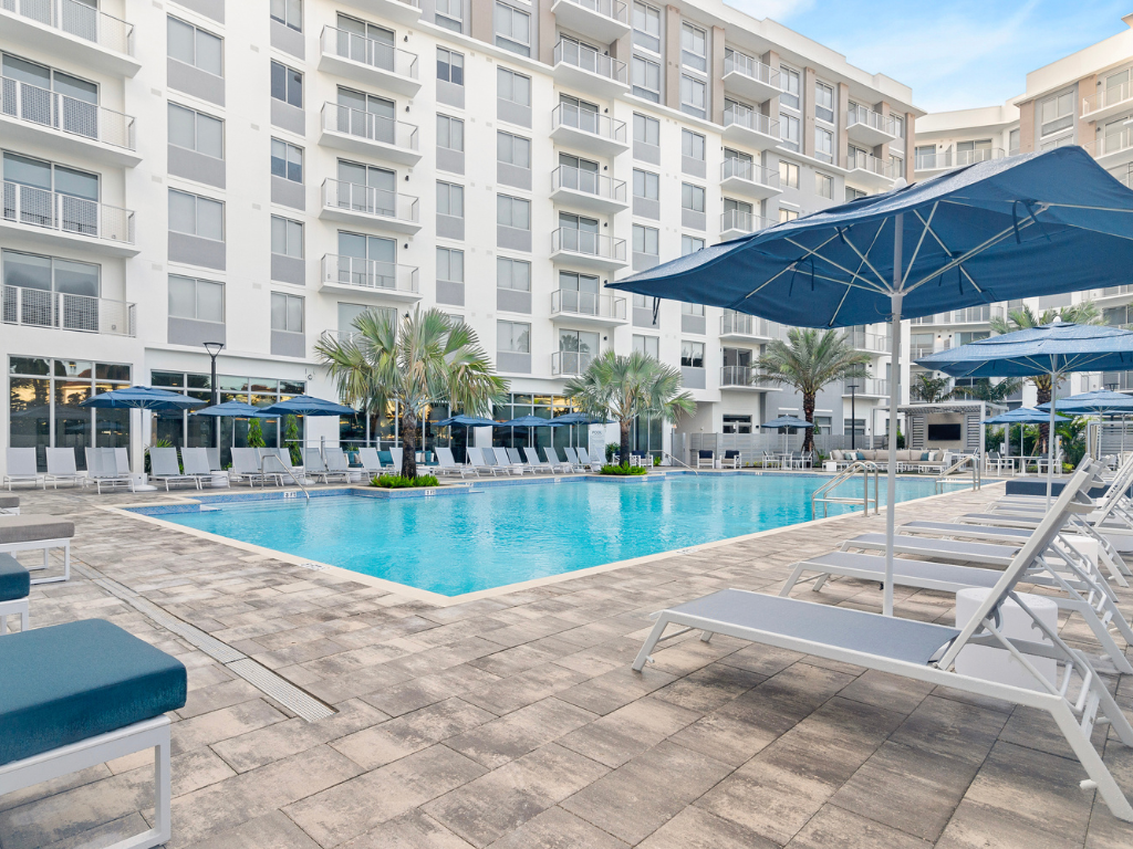 Resort Style Heated Pool at The Marc Luxury Apartments in Palm Beach Gardens FL