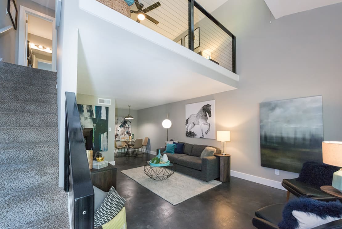 Spacious Living Room with Loft