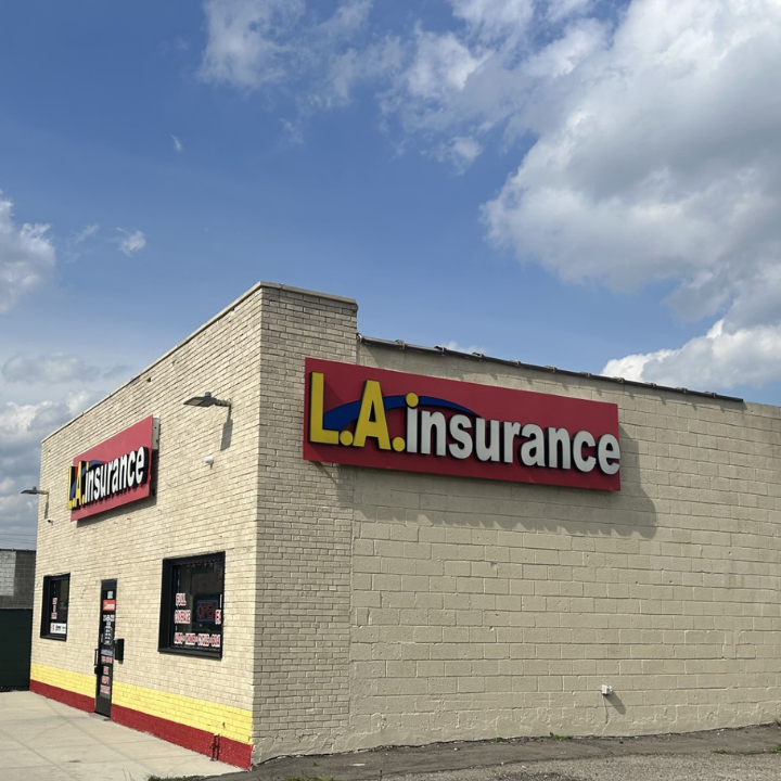 Exterior of the L.A. Insurance located at 8892 Greenfield Rd. in MI